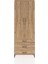 Arges Dolap Tek Raflı 3 Çekmeceli Tek Askılı 88X30X243 Çam-Çam 1