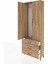Arges Dolap Tek Raflı 3 Çekmeceli Tek Askılı 88X30X243 Çam-Çam 4