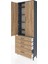 Arges Dolap 5 Raflı 4 Çekmeceli 2 Kapaklı 88X30X243 Antrasit-Çam 4