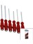 Pvc Ambalaj Kırmızı - Plastik Saplı Darbeli 6lı Set Çift Taraflı Tornavida Takımı (5067) 1