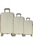 Grnd 10728 Pp Carmılla- Büyük + Orta + Kabin Boy Valiz / Bavul Seti - Kemik/şampanya 1