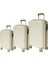 Grnd 10728 Pp Carmılla- Büyük + Orta + Kabin Boy Valiz / Bavul Seti - Kemik/şampanya 2