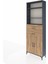 Arges Dolap 4 Raflı 2 Çekmeceli 2 Kapaklı 88X30X243 Antrasit-Çam 3