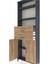 Arges Dolap 4 Raflı 2 Çekmeceli 2 Kapaklı 88X30X243 Antrasit-Çam 5