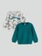 Yeni Sezon Bisiklet Yaka Erkek Çocuk Sweatshirt 2'li 1