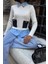Poplin ve Denim Garnili Triko Kazak -Ekru 4