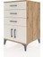 Kronos Komodin 3 Çekmeceli 2 Kapaklı 60X59X96 Çam-Aytaşı 3