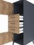 Kronos Dolap Tek Raflı 3 Çekmeceli 2 Kapaklı 44X59X134 Antrasit-Çam 5