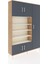 Arges Dolap 11 Raflı 5 Kapaklı 132X30X195 Çam-Antrasit/aytaşı 2