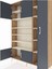 Arges Dolap 11 Raflı 5 Kapaklı 132X30X195 Çam-Antrasit/aytaşı 4