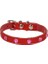 Cattie Gerçek Deriden Taşlı Kedi Boyun Tasması Medium Kırmızı 1X20-23 cm - Petshopundan 1