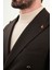 Düz Slim Fit Geniş Yaka Kruvaze Metal Düğmeli Erkek Ceket 2