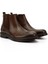 Erkek Kahverengi Hakiki Deri Fermuarlı Chelsea Bot 2