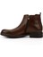 Erkek Kahverengi Hakiki Deri Fermuarlı Chelsea Bot 3