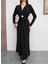 Istiridye Aksesuarlı Uzun Kol Elbise 3