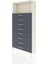 Arges Dolap Tek Raflı 8 Çekmeceli 88X30X182 Aytaşı-Antrasit 3