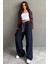 Lacivert Çift Bel Bantlı Wide Leg Kadın Pantolon MG2551 1