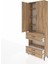 Arges Dolap 5 Raflı 3 Çekmeceli 2 Kapaklı 88X30X243 Çam-Çam 4