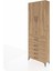 Arges Dolap 4 Raflı 5 Çekmeceli 2 Kapaklı 88X30X243 Çam-Çam 3