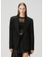 Siyah Kruvaze Yün Blazer 1