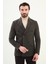Çizgili Slim Fit Geniş Yaka Kruvaze Yün Erkek Ceket 1