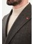 Çizgili Slim Fit Geniş Yaka Kruvaze Yün Erkek Ceket 2