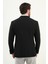 Düz Slim Fit Geniş Yaka Kruvaze Metal Düğmeli Erkek Ceket 5