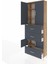 Arges Dolap 4 Raflı 3 Çekmeceli 4 Kapaklı 88X30X243 Çam-Antrasit 4