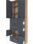 Arges Dolap 4 Raflı 3 Çekmeceli 4 Kapaklı 88X30X243 Çam-Antrasit 5