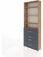 Arges Dolap 4 Raflı 4 Çekmeceli 88X30X243 Çam-Antrasit 3