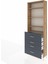 Arges Dolap 4 Raflı 4 Çekmeceli 88X30X243 Çam-Antrasit 4