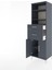 Hyperion Dolap 4 Raflı 2 Çekmeceli 2 Kapaklı 60X44X195 Antrasit-Antrasit 4