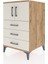 Kronos Komodin Tek Raflı 3 Çekmeceli 2 Kapaklı 60X59X96 Çam-Aytaşı 3