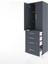 Hyperion Dolap 3 Raflı 4 Çekmeceli 2 Kapaklı 60X44X195 Antrasit-Antrasit 4