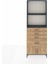 Arges Dolap 2 Raflı 4 Çekmeceli 2 Kapaklı 88X30X243 Antrasit-Çam 1