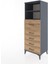 Hyperion Dolap 2 Raflı 5 Çekmeceli 60X44X163 Antrasit-Çam 3