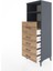 Hyperion Dolap 2 Raflı 5 Çekmeceli 60X44X163 Antrasit-Çam 4