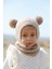 Ponponlu Unisex El Örgüsü Bebek/çocuk Bere-Boyunluk Takımı 2