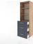 Hyperion Dolap 3 Raflı 3 Çekmeceli 60X44X195 Çam-Antrasit 4