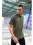 Haki Yeşil Spor Polo Yaka Düğmeli Pamuklu Casual Kısa Kollu Regular Fit T-Shirt 1