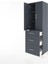 Hyperion Dolap 3 Raflı 3 Çekmeceli 2 Kapaklı 60X44X195 Antrasit-Antrasit 4