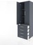 Hyperion Dolap 3 Raflı 4 Çekmeceli 2 Kapaklı 60X44X195 Antrasit-Antrasit 4