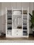 %100 Mdf 4 Kapaklı 2 Çekmeceli 12 Raflı Elbise Dolabı – Gardırop / Soft Beyaz 182X140X52 cm Animasyonlu Moriva 4