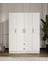 %100 Mdf 4 Kapaklı 2 Çekmeceli 12 Raflı Elbise Dolabı – Gardırop / Soft Beyaz 182X140X52 cm Animasyonlu Moriva 5