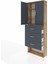 Arges Dolap 3 Raflı 3 Çekmeceli 2 Kapaklı 88X30X243 Çam-Antrasit 4