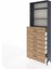 Arges Dolap 3 Raflı 6 Çekmeceli 88X30X243 Antrasit-Çam 4