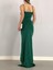 Ince Askılı Yırtmaçlı Balık Elbise Zümrüt 582210 3