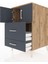 Kronos Komodin Tek Raflı 2 Çekmeceli 2 Kapaklı 60X59X96 Çam-Antrasit 5