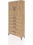 Arges Dolap 2 Raflı 5 Çekmeceli 2 Kapaklı 88X30X182 Çam-Çam 3