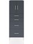 Hyperion Dolap 2 Raflı 4 Çekmeceli 2 Kapaklı 60X44X163 Antrasit-Antrasit 1